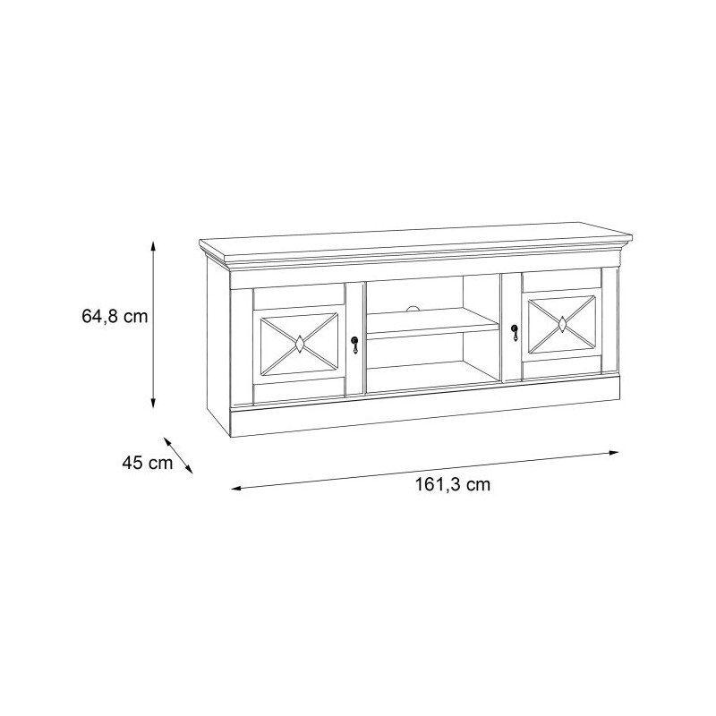 Szafka RTV 160 cm Encanto ENCT233 sosna biała