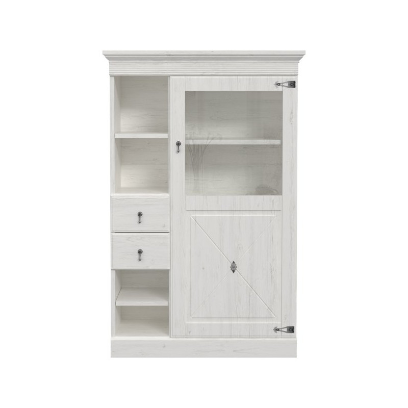 Witryna z szufladami 100 cm Encanto ERXV711L biały/dąb bianco