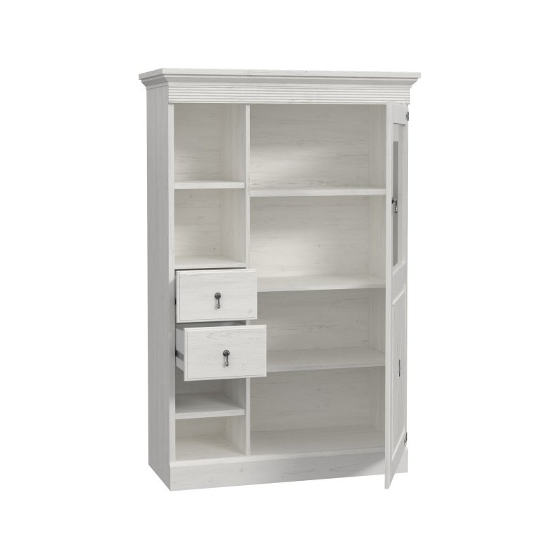 Witryna z szufladami 100 cm Encanto ERXV711L biały/dąb bianco