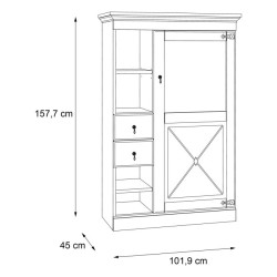 Witryna z szufladami 100 cm Encanto ERXV711L biały/dąb bianco