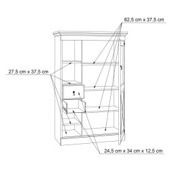 Witryna z szufladami 100 cm Encanto ERXV711L biały/dąb bianco