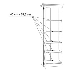 Wąska witryna 70 cm Encanto ENCV712L sosna biała