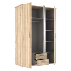 Szafa z lustrem 140 cm Gloria GLRS83S dąb sonoma