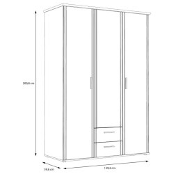 Szafa z lustrem 140 cm Gloria GLRS83S dąb sonoma