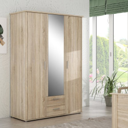 Szafa z lustrem 140 cm Gloria GLRS83S dąb sonoma