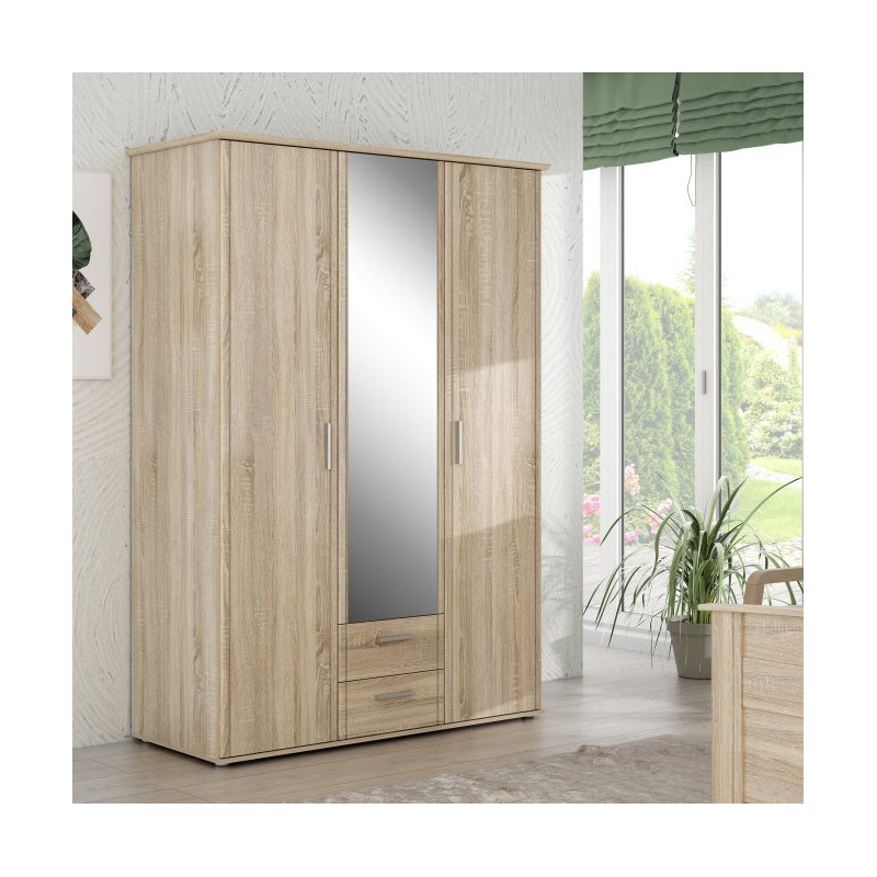 Szafa z lustrem 140 cm Gloria GLRS83S dąb sonoma