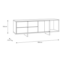 Szafka RTV 160 cm z szufladami Jokkaz JKZT121L dąb flagstaff/czarny