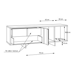 Szafka RTV 160 cm z szufladami Jokkaz JKZT121L dąb flagstaff/czarny
