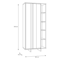 Witryna nowoczesna 90 cm Jokkaz JKZV721L dąb flagstaff/czarny