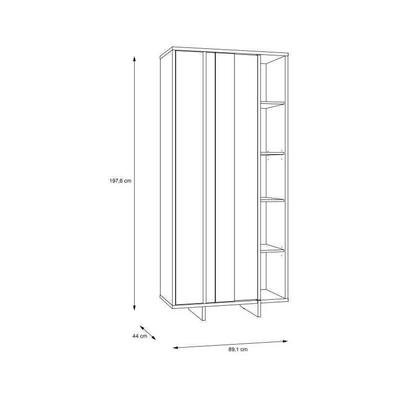 Witryna nowoczesna 90 cm Jokkaz JKZV721L dąb flagstaff/czarny