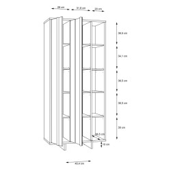 Witryna nowoczesna 90 cm Jokkaz JKZV721L dąb flagstaff/czarny