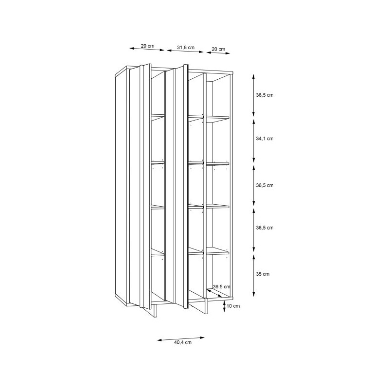 Witryna nowoczesna 90 cm Jokkaz JKZV721L dąb flagstaff/czarny