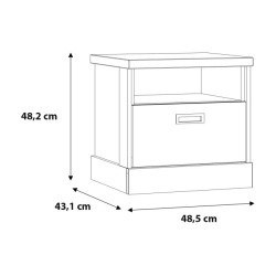 Szafka nocna 50 cm z szufladami Kaszmiro KZMK011 dąb waterford/czarny