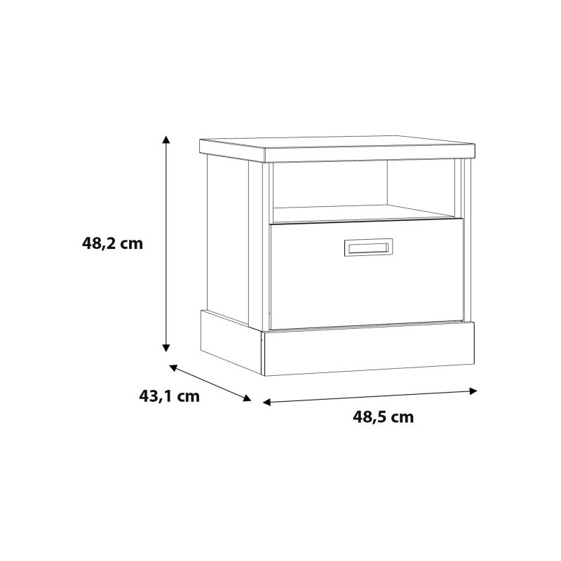 Szafka nocna 50 cm z szufladami Kaszmiro KZMK011 dąb waterford/czarny