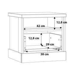 Szafka nocna 50 cm z szufladami Kaszmiro KZMK011 dąb waterford/czarny