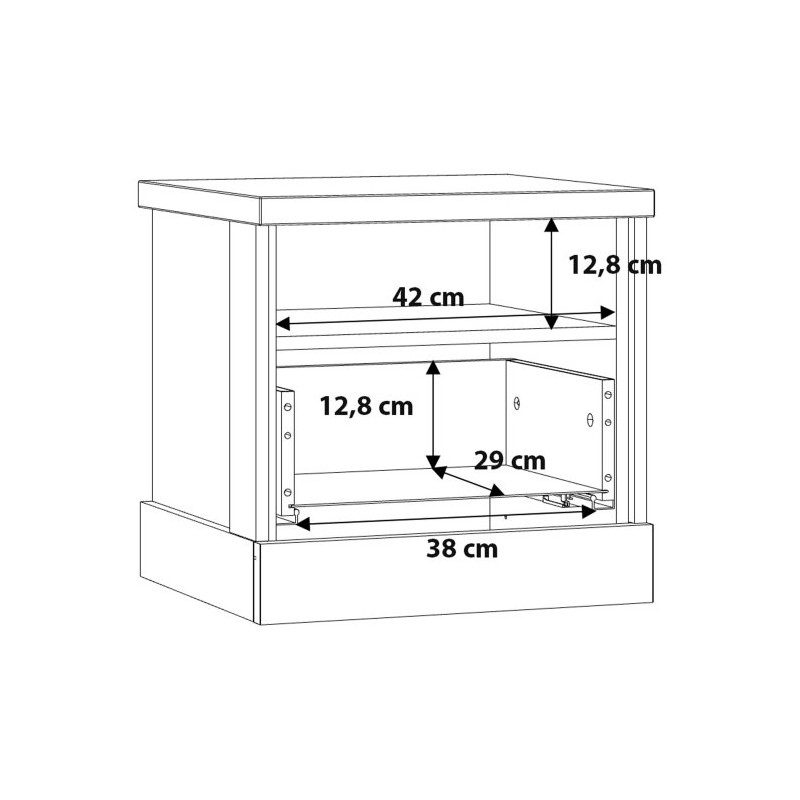 Szafka nocna 50 cm z szufladami Kaszmiro KZMK011 dąb waterford/czarny