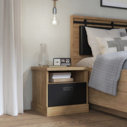 Szafka nocna 50 cm z szufladami Kaszmiro KZMK011 dąb waterford/czarny