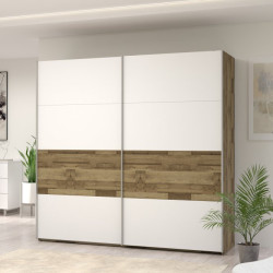 Szafa przesuwna 270 cm Modern Way RCQS12411 dąb klepkowy/biały