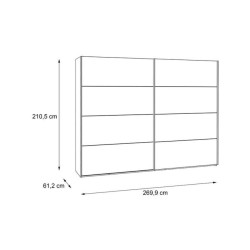 Szafa przesuwna 270 cm Modern Way RCQS12411 dąb klepkowy/biały