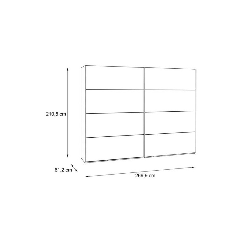 Szafa przesuwna 270 cm Modern Way RCQS12411 dąb klepkowy/biały