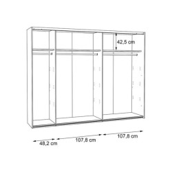 Szafa przesuwna 270 cm Modern Way RCQS12411 dąb klepkowy/biały