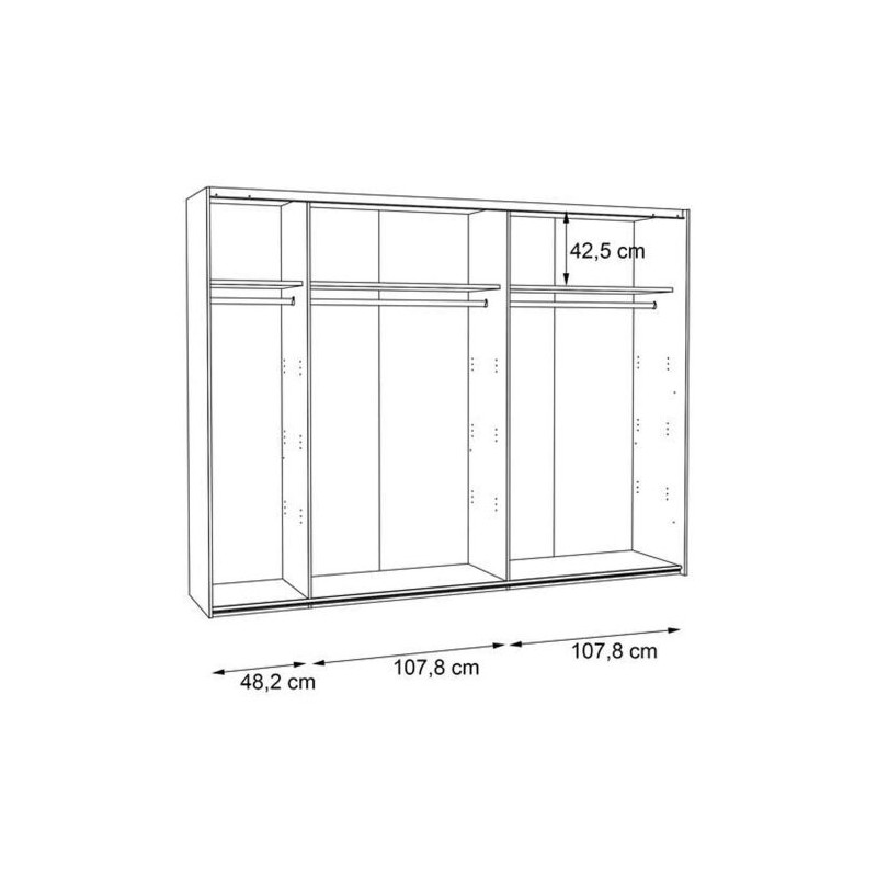 Szafa przesuwna 270 cm Modern Way RCQS12411 dąb klepkowy/biały