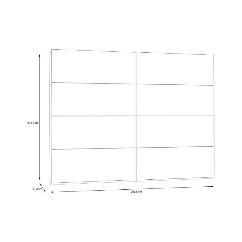Szafa przesuwna 270 cm Nektarius SSQS12411 secret grey