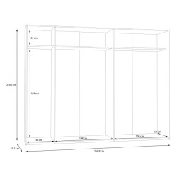 Szafa przesuwna 270 cm Nektarius SSQS12411 secret grey