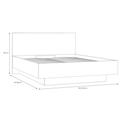 Łóżko z pojemnikiem 160x200 cm Orkney OKYL1162 dąb mauvella