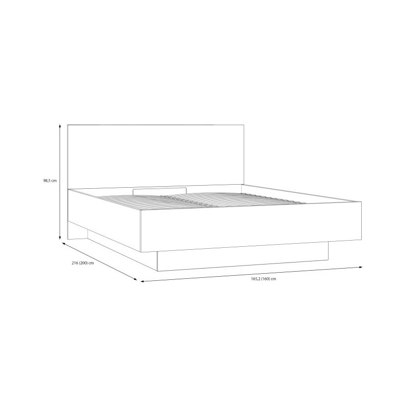 Łóżko z pojemnikiem 160x200 cm Orkney OKYL1162 dąb mauvella