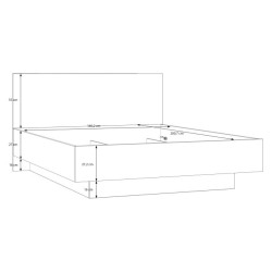 Łóżko z pojemnikiem 160x200 cm Orkney OKYL1162 dąb mauvella