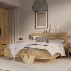 Łóżko z pojemnikiem 160x200 cm Orkney OKYL1162 dąb mauvella