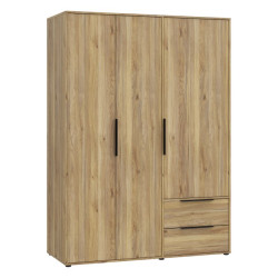 Szafa otwierana 150 cm z szufladami Orkney OKYS831 dąb mauvella