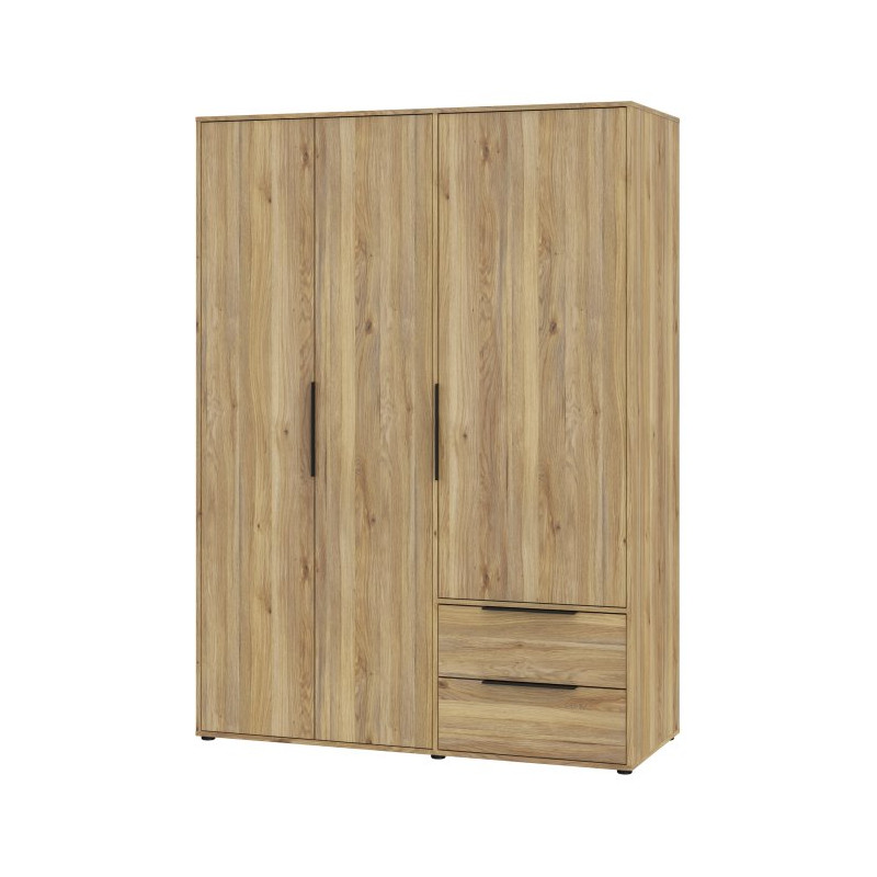 Szafa otwierana 150 cm z szufladami Orkney OKYS831 dąb mauvella