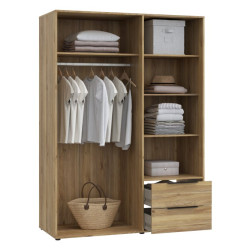 Szafa otwierana 150 cm z szufladami Orkney OKYS831 dąb mauvella