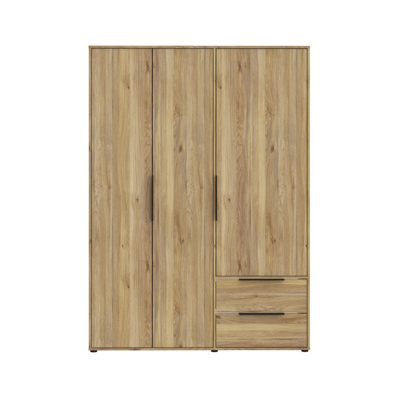 Szafa otwierana 150 cm z szufladami Orkney OKYS831 dąb mauvella