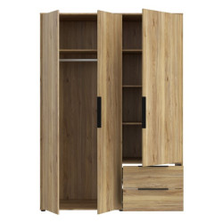 Szafa otwierana 150 cm z szufladami Orkney OKYS831 dąb mauvella