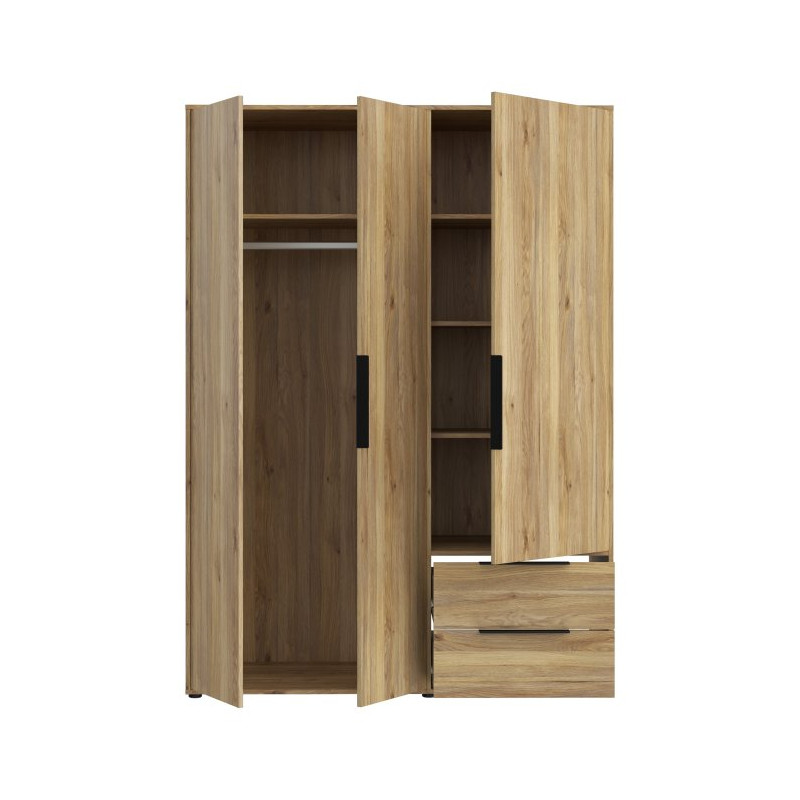 Szafa otwierana 150 cm z szufladami Orkney OKYS831 dąb mauvella