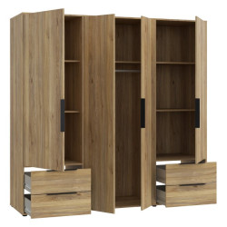 Szafa 210 cm z szufladami Orkney OKYS841dąb mauvella