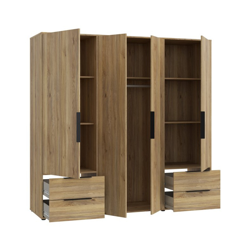 Szafa 210 cm z szufladami Orkney OKYS841dąb mauvella