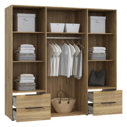 Szafa 210 cm z szufladami Orkney OKYS841dąb mauvella