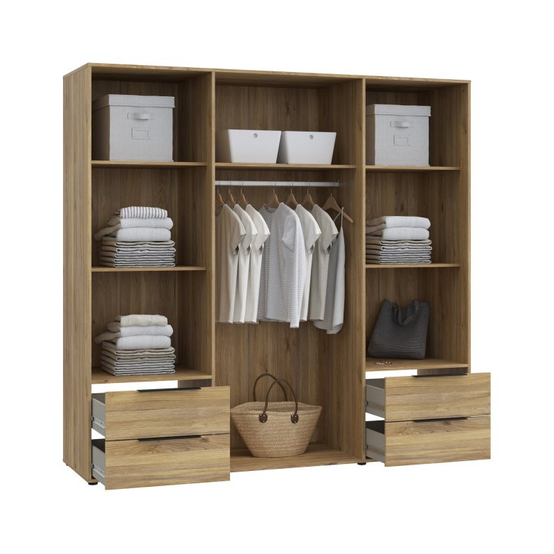 Szafa 210 cm z szufladami Orkney OKYS841dąb mauvella