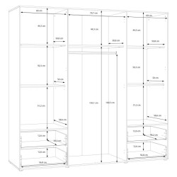 Szafa 210 cm z szufladami Orkney OKYS841dąb mauvella