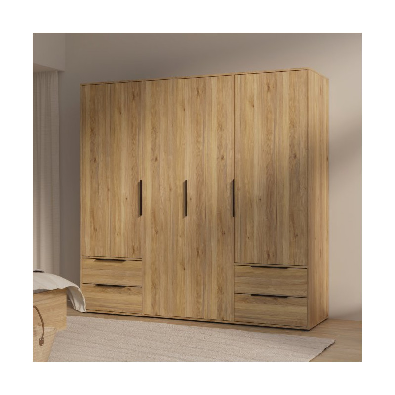 Szafa 210 cm z szufladami Orkney OKYS841dąb mauvella