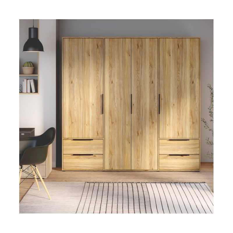 Szafa 210 cm z szufladami Orkney OKYS841dąb mauvella