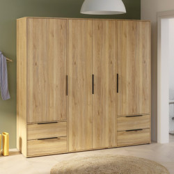 Szafa 210 cm z szufladami Orkney OKYS841dąb mauvella