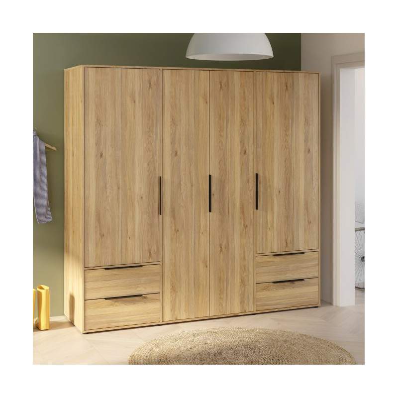 Szafa 210 cm z szufladami Orkney OKYS841dąb mauvella