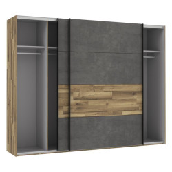 Szafa przesuwna 270 cm Ricciano RCQS12411 dąb klepkowy/beton