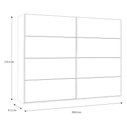 Szafa przesuwna 270 cm Ricciano RCQS12411 dąb klepkowy/beton