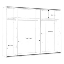 Szafa przesuwna 270 cm Ricciano RCQS12411 dąb klepkowy/beton